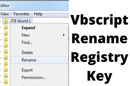 Vbscript Rename Registry Key