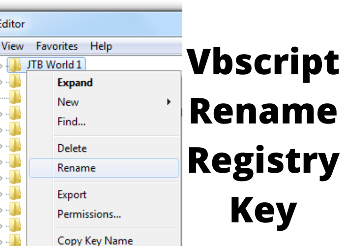 Vbscript Rename Registry Key